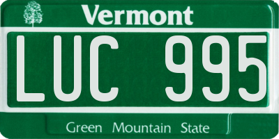 VT license plate LUC995