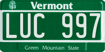 VT license plate LUC997