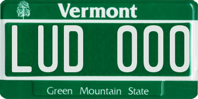 VT license plate LUD000
