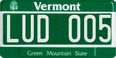 VT license plate LUD005