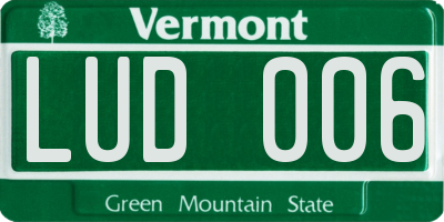 VT license plate LUD006