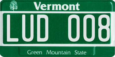 VT license plate LUD008