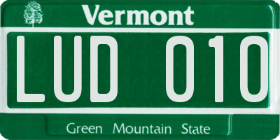 VT license plate LUD010