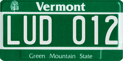VT license plate LUD012