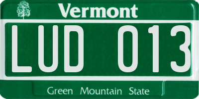 VT license plate LUD013