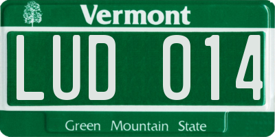 VT license plate LUD014