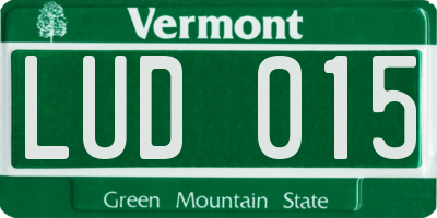 VT license plate LUD015