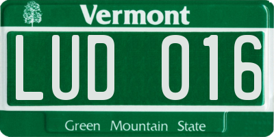 VT license plate LUD016