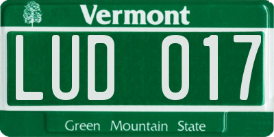 VT license plate LUD017