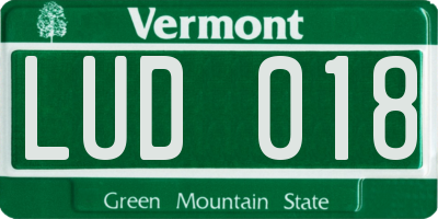 VT license plate LUD018