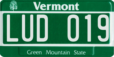 VT license plate LUD019