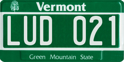 VT license plate LUD021