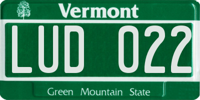 VT license plate LUD022