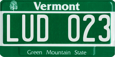 VT license plate LUD023