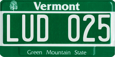 VT license plate LUD025
