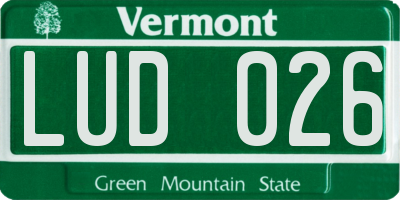 VT license plate LUD026