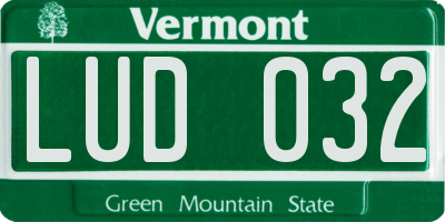 VT license plate LUD032