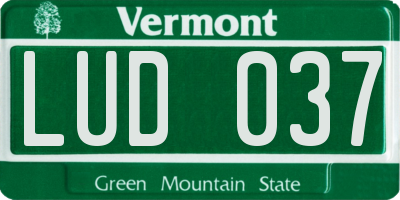 VT license plate LUD037