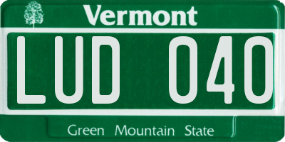 VT license plate LUD040