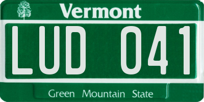 VT license plate LUD041