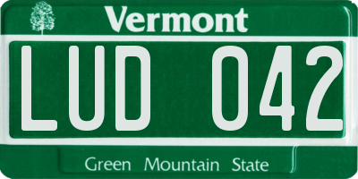VT license plate LUD042