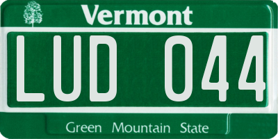 VT license plate LUD044