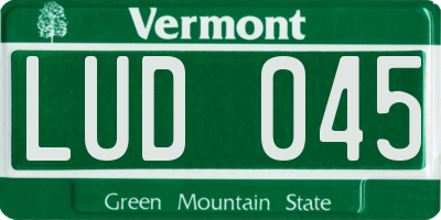 VT license plate LUD045