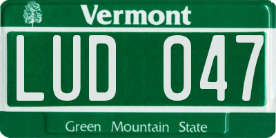 VT license plate LUD047