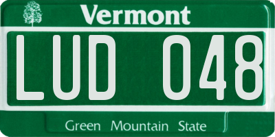 VT license plate LUD048
