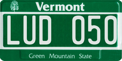 VT license plate LUD050