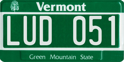 VT license plate LUD051