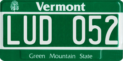 VT license plate LUD052