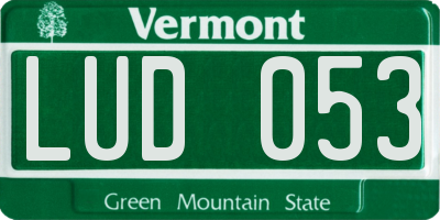 VT license plate LUD053