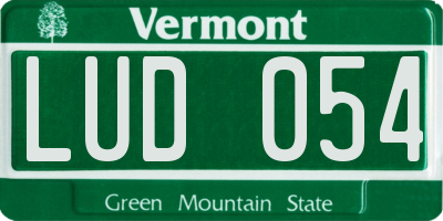VT license plate LUD054