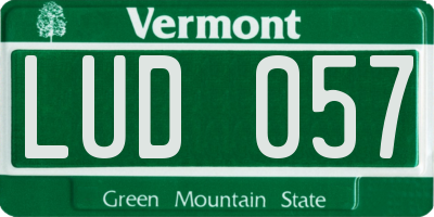 VT license plate LUD057