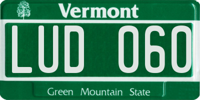 VT license plate LUD060