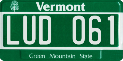 VT license plate LUD061