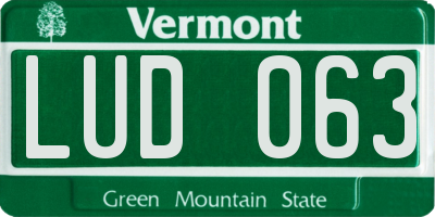 VT license plate LUD063