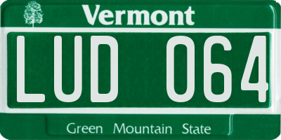 VT license plate LUD064