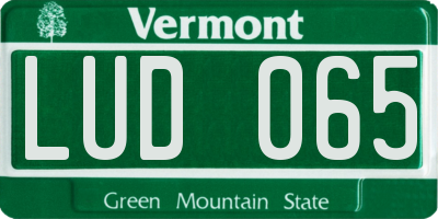 VT license plate LUD065