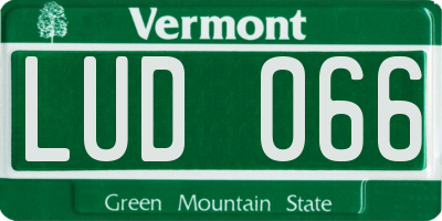 VT license plate LUD066