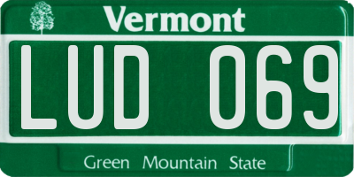 VT license plate LUD069
