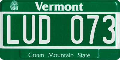 VT license plate LUD073