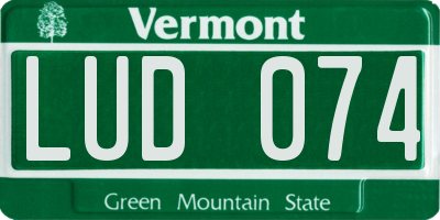 VT license plate LUD074