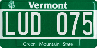 VT license plate LUD075