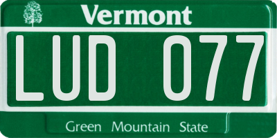 VT license plate LUD077