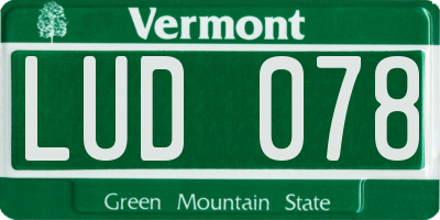 VT license plate LUD078