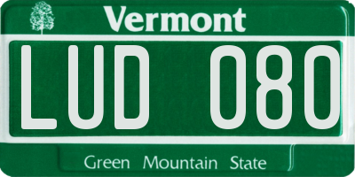 VT license plate LUD080
