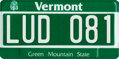 VT license plate LUD081