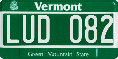 VT license plate LUD082